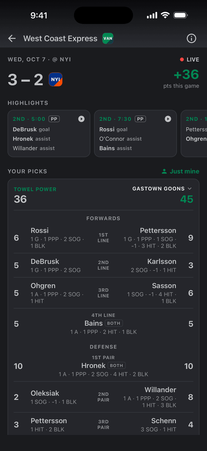 Compare picks with another member